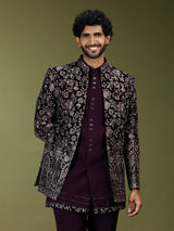 Wine heritage men designer jacket indo western