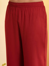 Rust red kurti set with dupatta