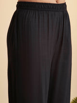 Black straight kurti set with dupatta