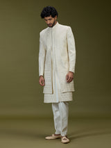 Ivory cream luxurious mens sherwani