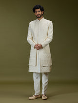 Ivory cream luxurious mens sherwani
