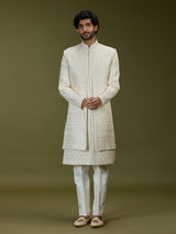 Ivory cream luxurious mens sherwani