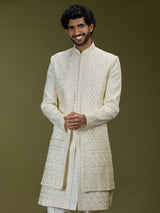 Ivory cream luxurious mens sherwani