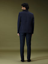 Navy blue regal crystal embellished luxury jodhpuri suit
