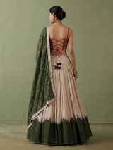 Cream cotton silk navratri fashion lehenga choli