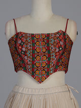 Cream cotton silk navratri fashion lehenga choli