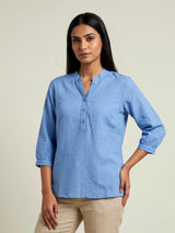 Sky blue womens breezy short kurti