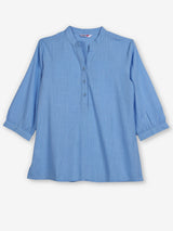 Sky blue womens breezy short kurti