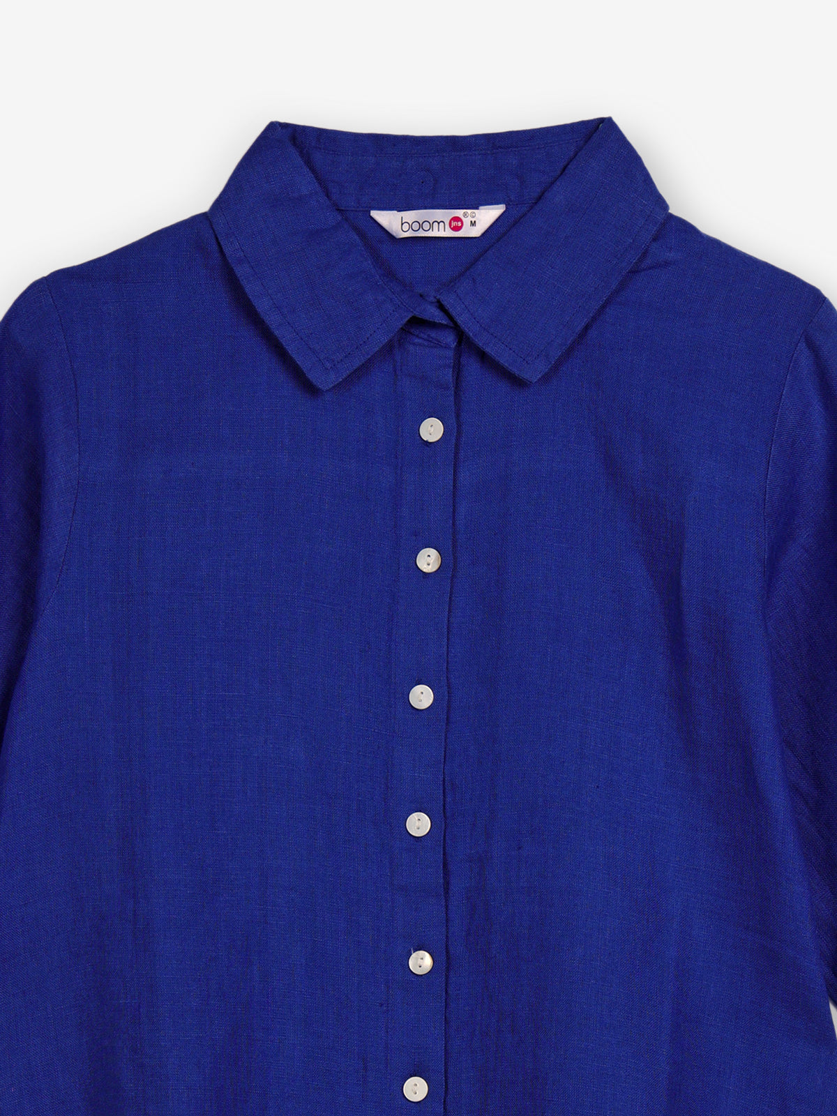 Blue linen women shirt