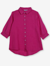 Pink linen women shirt