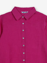 Pink linen women shirt