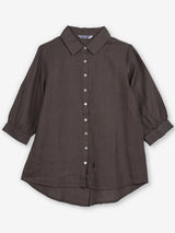 Dark beige linen women shirt