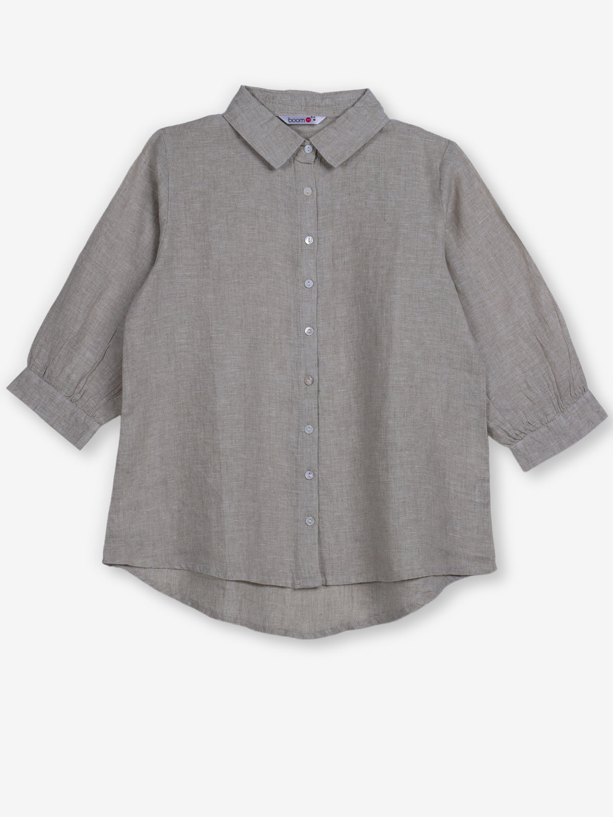 Light grey linen women shirt