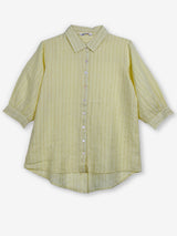 Light yellow linen women shirt