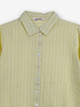 Light yellow linen women shirt