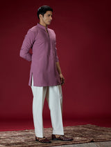 Dusty pink contemporary mens kurta suit
