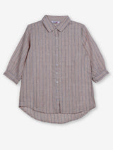 Light peach linen women crinkle shirt