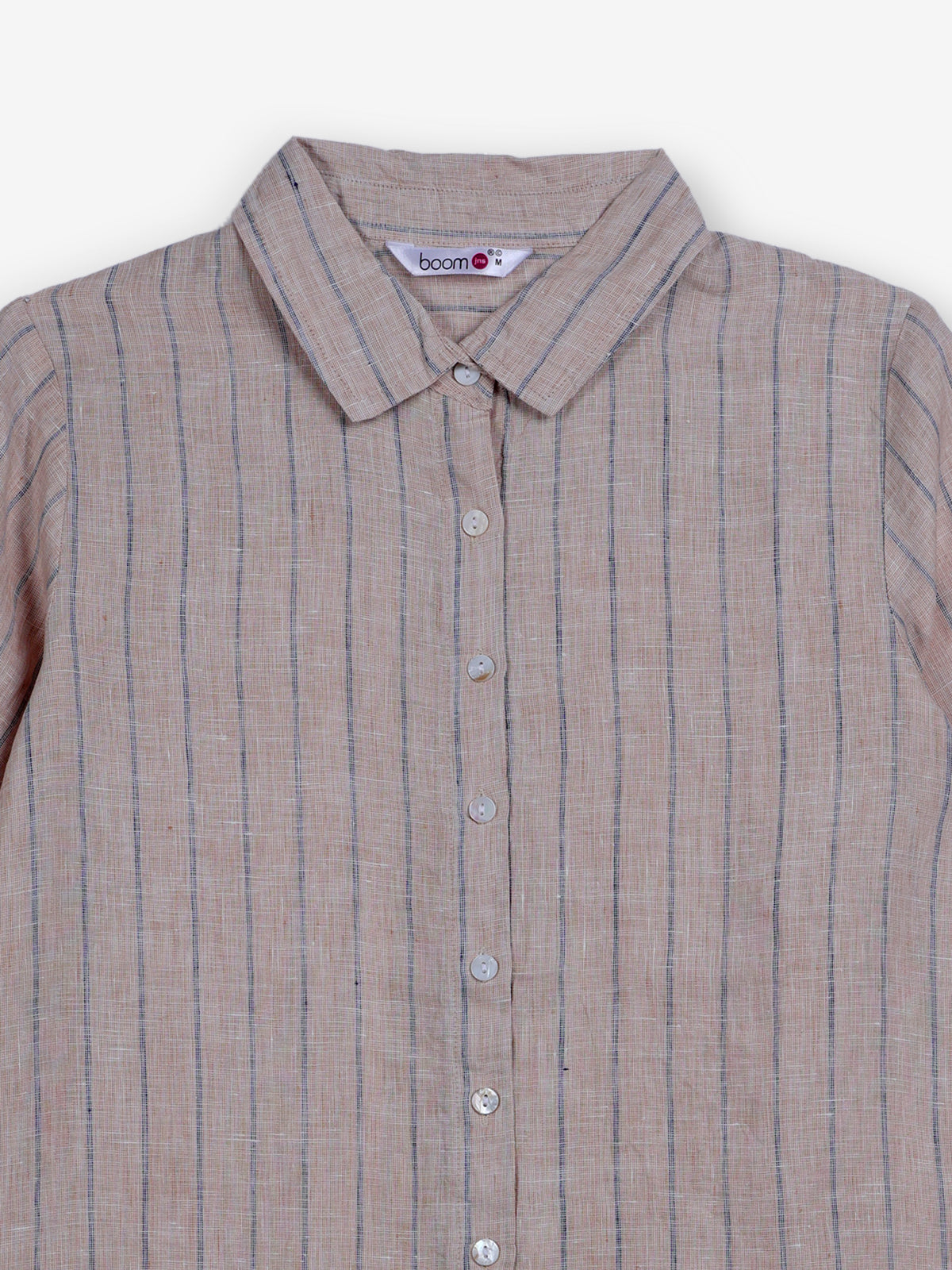 Light peach linen women crinkle shirt
