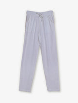 White cotton linen womens ankle pant