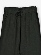 Olive cotton linen womens ankle pant