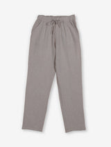 Beige cotton linen womens ankle pant