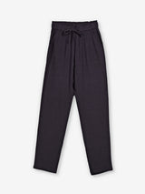 Grey cotton linen womens ankle pant