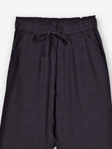Grey cotton linen womens ankle pant