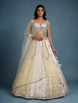 Off white regal jacquard women lehenga choli with dupatta