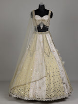Off white regal jacquard women lehenga choli with dupatta