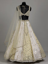 Off white regal jacquard women lehenga choli with dupatta