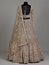 Beige elegant jharokha women lehenga choli with dupatta