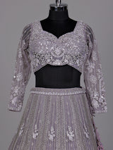 Lavender ornate jaal women lehenga choli with dupatta