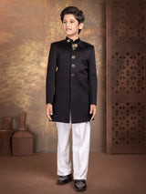Black regal boys indo western outfit