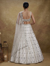 White contemporary cutout women lehenga choli