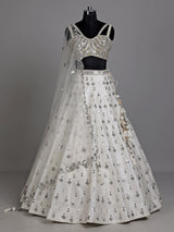 White contemporary cutout women lehenga choli