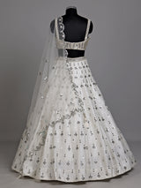 White contemporary cutout women lehenga choli
