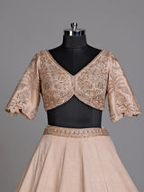 Beige Mughal motif women lehenga choli