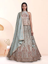 Sky blue peacock women lehenga choli