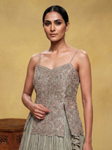 Pista green baroque women lehenga choli