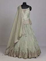Pista green baroque women lehenga choli