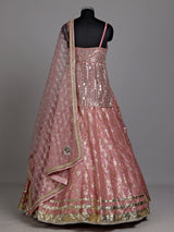 Pink mirror work women lehenga choli