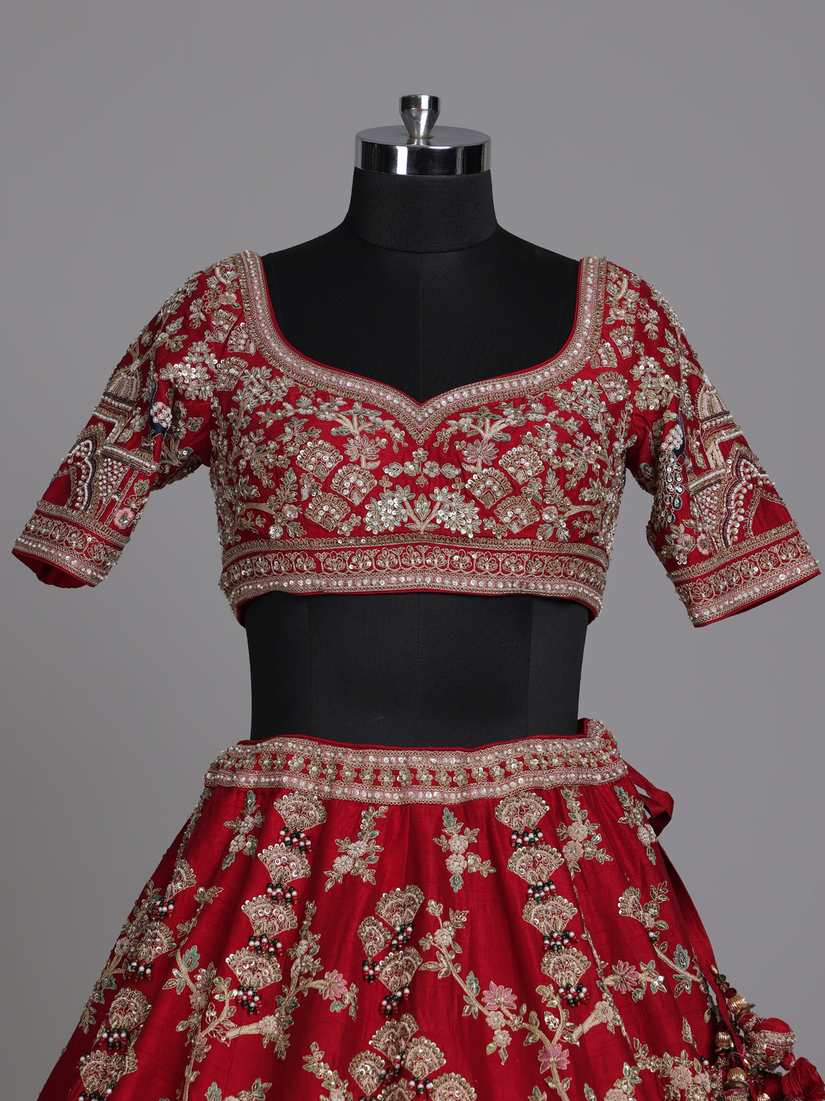 Red royal mughal women lehenga choli