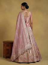 Peach peplum brocade women lehenga choli