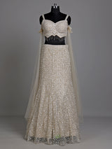 Beige mermaid flare women lehenga choli