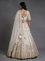 Cream mughal flare women lehenga choli