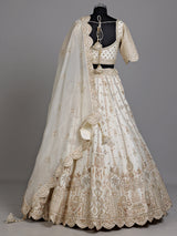 Cream mughal flare women lehenga choli