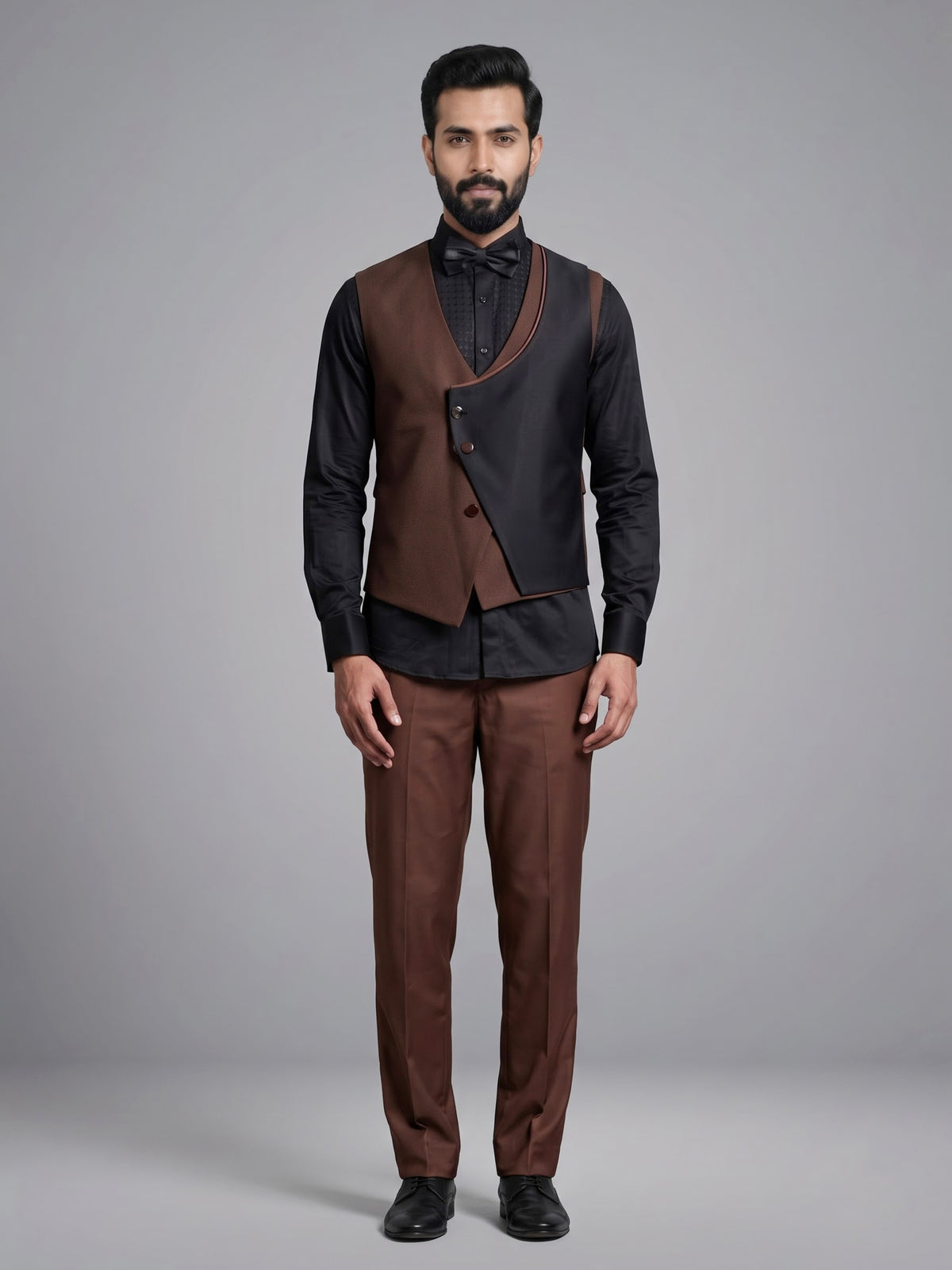 Coffee brown shawl lapel tuxedo set