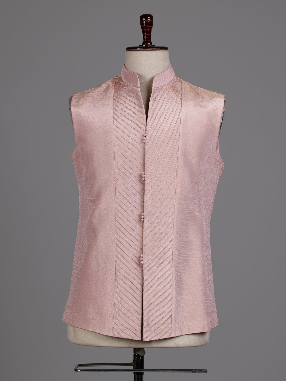Dusty peach Indo western set with embellished bandhgala jacket