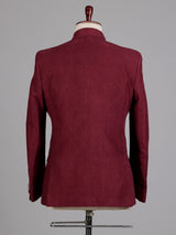 Royal wine double breasted peak lapel formal blazer