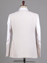 Light beige geometric panel designer blazer
